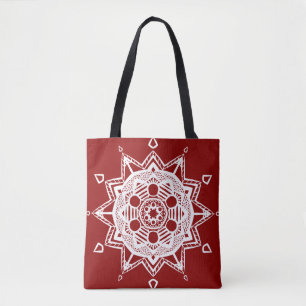 Raspberry Mandala Tote Bag