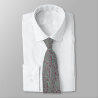 "Raspberry Mint" Geometric Art Tie