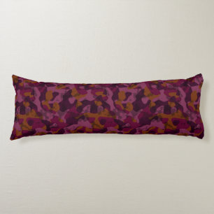 Raspberry, Mulberry, marron and nutmeg camo Body Cushion
