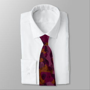 Raspberry, Mulberry, marron and nutmeg camo  Tie