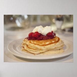 Raspberry pancakes poster