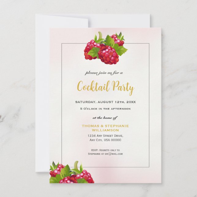 Raspberry Party Invitation (Front)