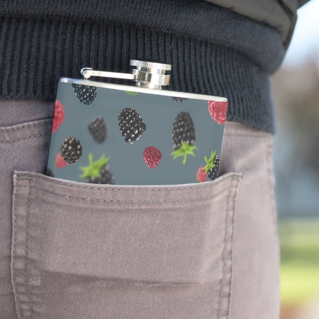 Raspberry Pattern 2 Hip Flask (In Situ)