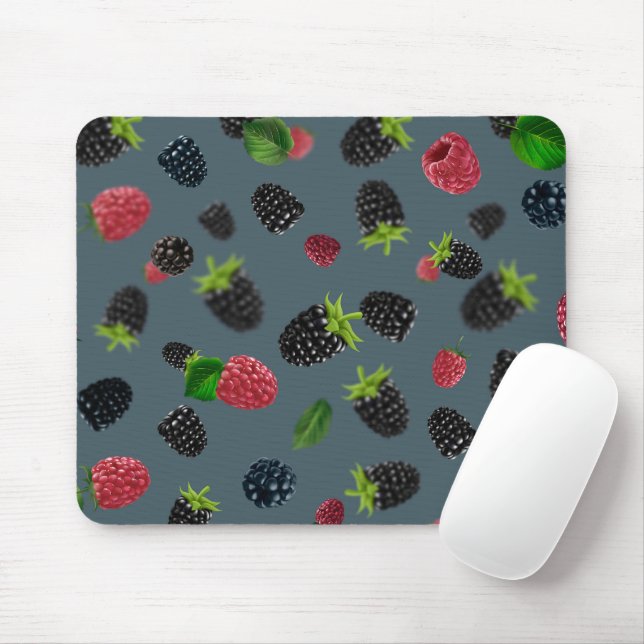 Raspberry Pattern 2 Mouse Mat (With Mouse)