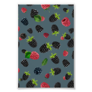 Raspberry Pattern 2 Photo Print