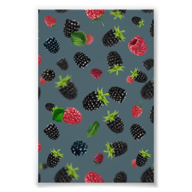 Raspberry Pattern 2 Photo Print (Front)