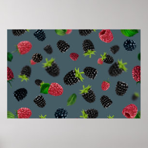 Raspberry Pattern 2 Poster