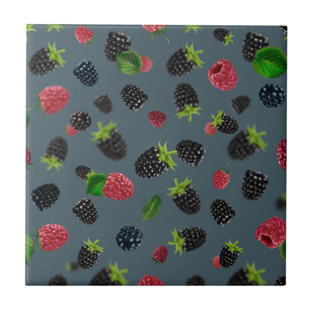 Raspberry Pattern 2 Tile (Front)