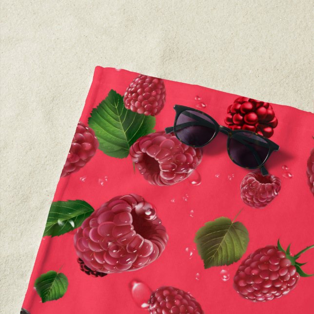 Raspberry Pattern Beach Towel (In Situ)