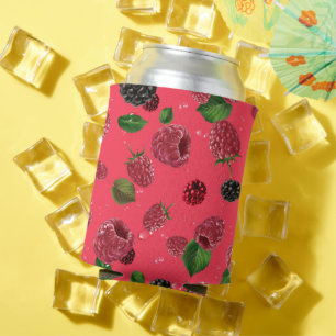 Raspberry Pattern Can Cooler
