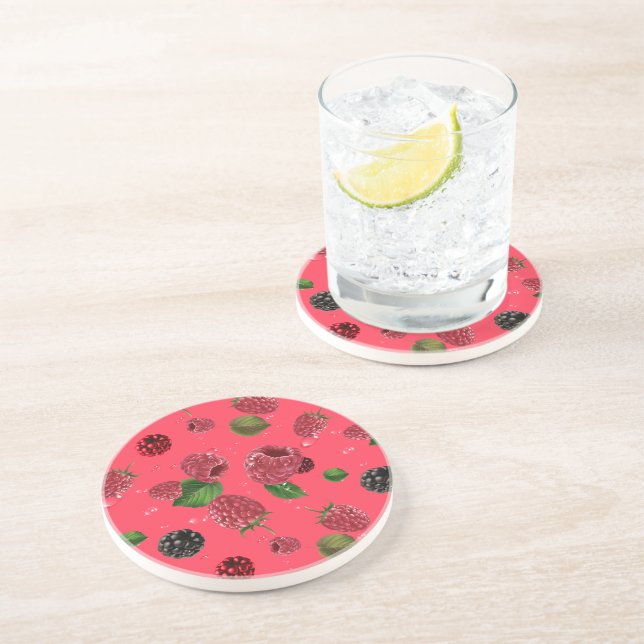 Raspberry Pattern Coaster (Side)