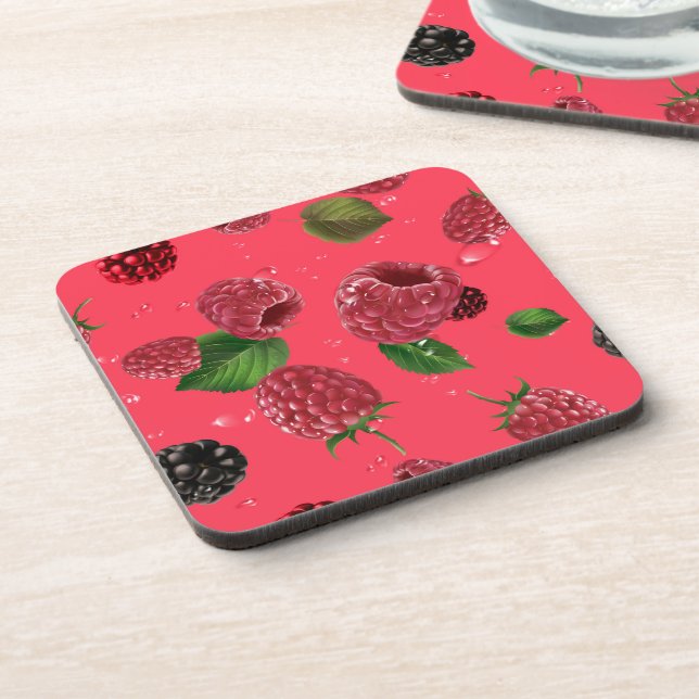 Raspberry Pattern Coaster (Left Side)