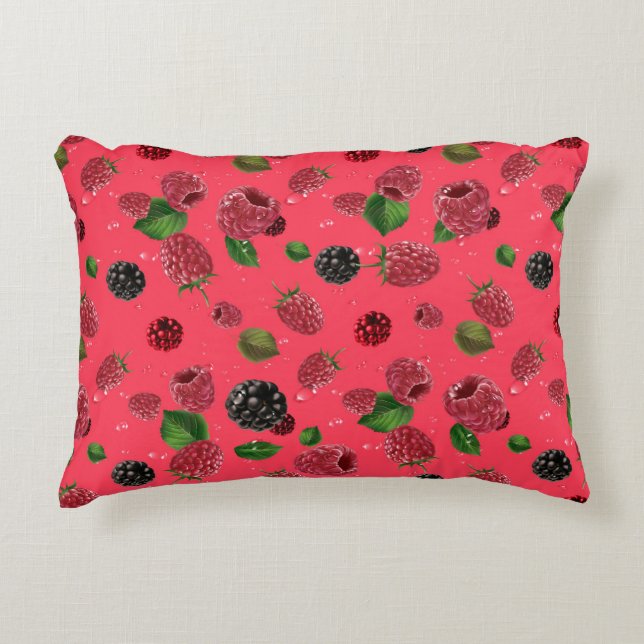 Raspberry Pattern Decorative Cushion (Front)