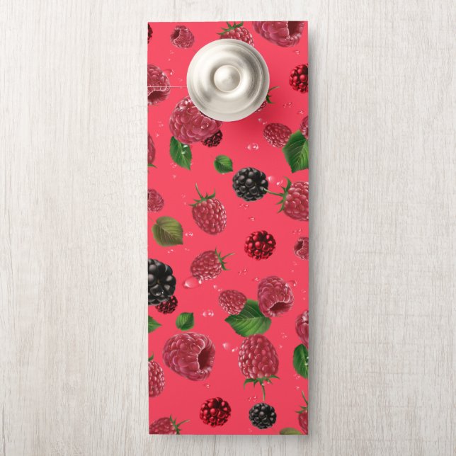 Raspberry Pattern Door Hanger (On Knob)