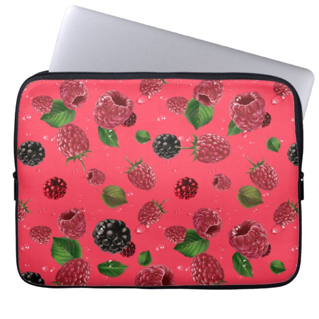 Raspberry Pattern Laptop Sleeve (Front)
