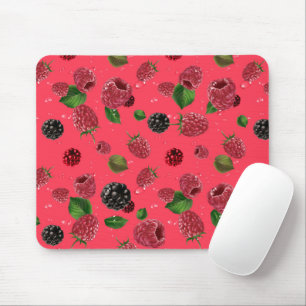 Raspberry Pattern Mouse Mat