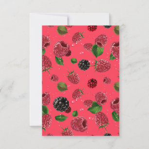 Raspberry Pattern Thank You Card