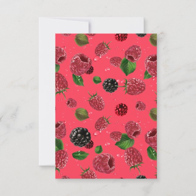 Raspberry Pattern Thank You Card (Front)