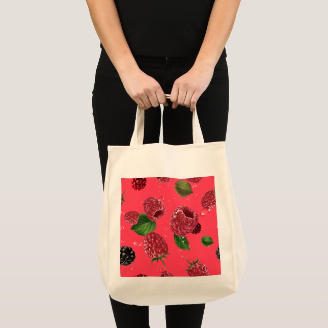 Raspberry Pattern Tote Bag (Front (Product))