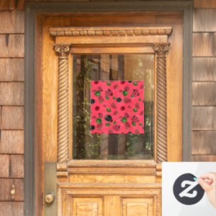 Raspberry Pattern Window Cling