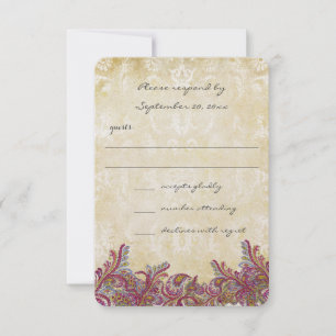 Raspberry Pink Boho Floral Wedding Response RSVP