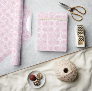 Raspberry Pink Crochet Chart Wrapping Paper