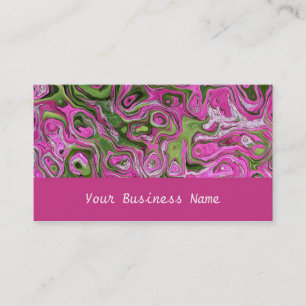 Raspberry Pink, Green, Black Business Card