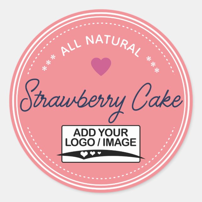 Raspberry Pink Jar Lid Labels Handwritten Logo  (Front)