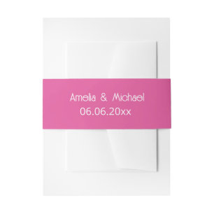 Raspberry Pink Modern Wedding Invitation Belly Band