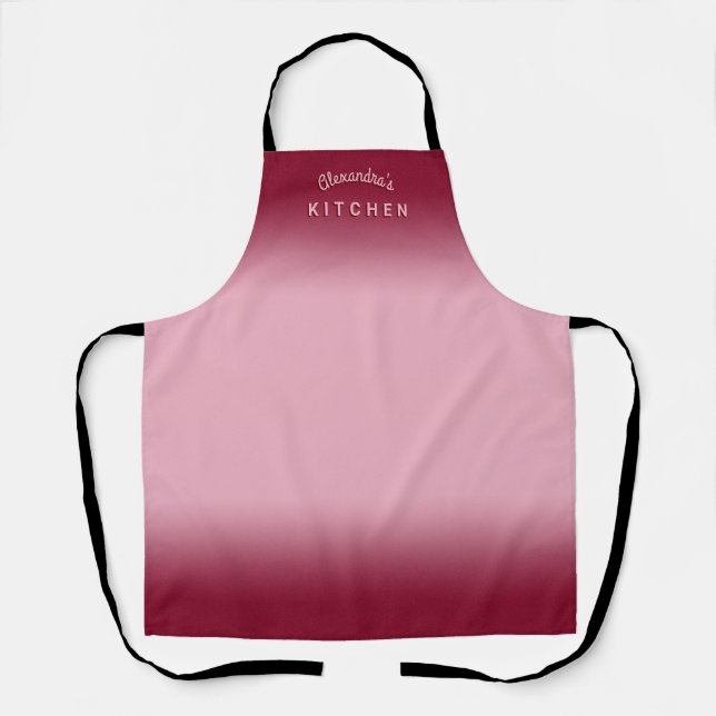 Raspberry Pink Ombre Apron (Front)