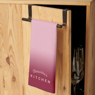 Raspberry Pink Ombre Tea Towel