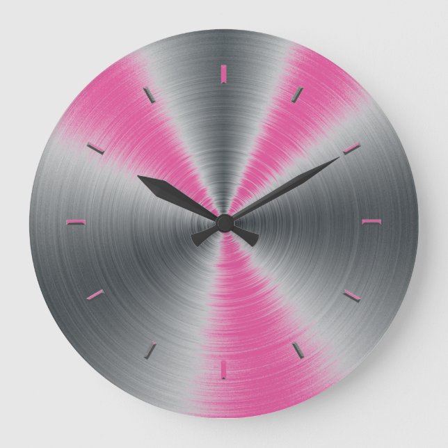 Raspberry Pink Overtones Colour Matched Large Clock (Front)