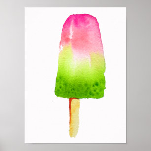 Raspberry pink popsicle Summer Poster