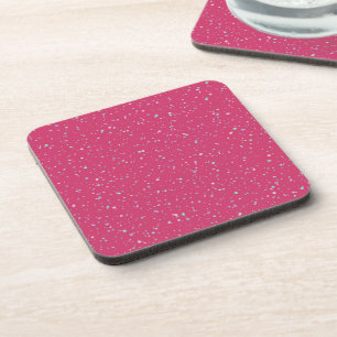 Raspberry Pink Speckled Pastel Splatter Paint Dots Coaster