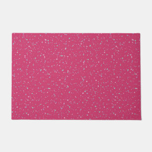 Raspberry Pink Speckled Pastel Splatter Paint Dots Doormat