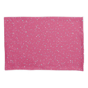 Raspberry Pink Speckled Pastel Splatter Paint Dots Pillowcase