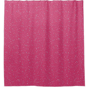Raspberry Pink Speckled Pastel Splatter Paint Dots Shower Curtain