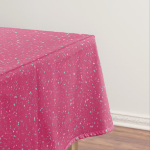 Raspberry Pink Speckled Pastel Splatter Paint Dots Tablecloth