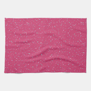 Raspberry Pink Speckled Pastel Splatter Paint Dots Tea Towel