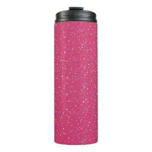 Raspberry Pink Speckled Pastel Splatter Paint Dots Thermal Tumbler
