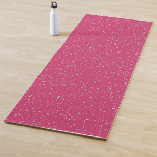 Raspberry Pink Speckled Pastel Splatter Paint Dots Yoga Mat