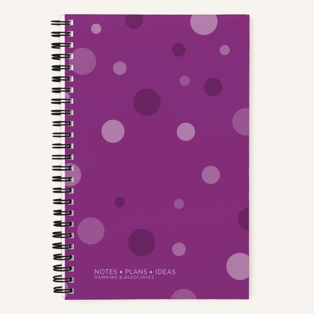 Raspberry Purple Pop Dots Spiral Bound Notebook (Front)