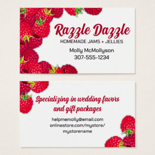 raspberry raspberries jam pie bakery business card