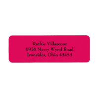 Raspberry Red Simple Plain Return Address Labels