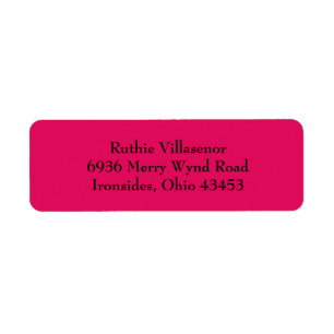 Raspberry Red Simple Plain Return Address Labels