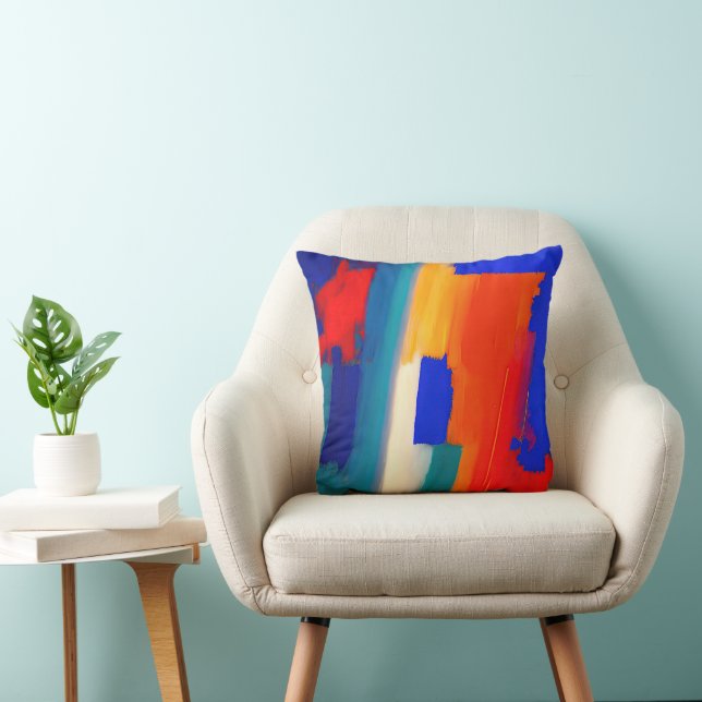 "Raspberry Rhapsody" Abstract Art Cushion (Chair)