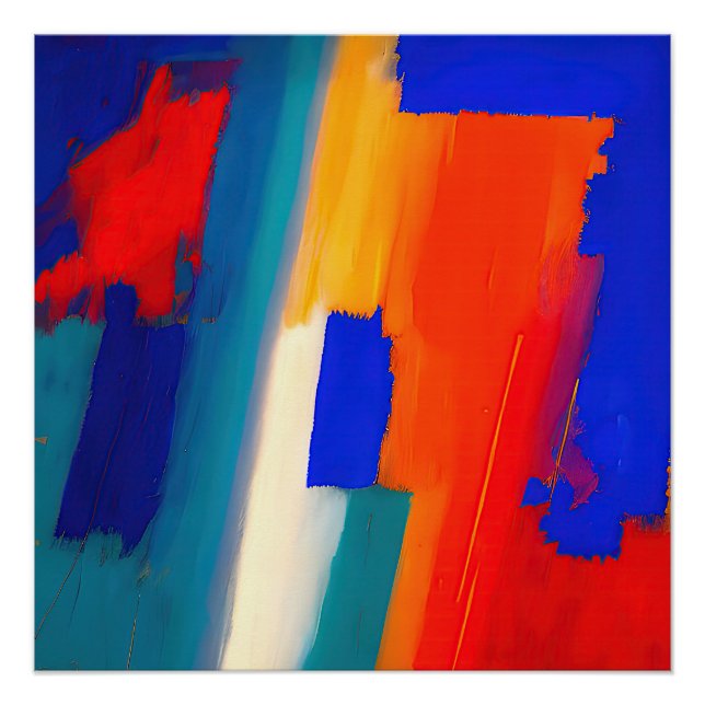 "Raspberry Rhapsody" Abstract Art Poster (Front)