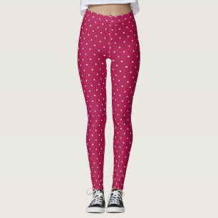 Raspberry Rose and white dots Leggings