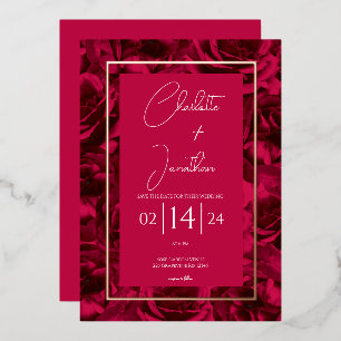 Raspberry Rose Garden Floral Wedding Gold