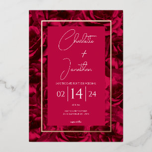 Raspberry Rose Garden Floral Wedding Save The Date